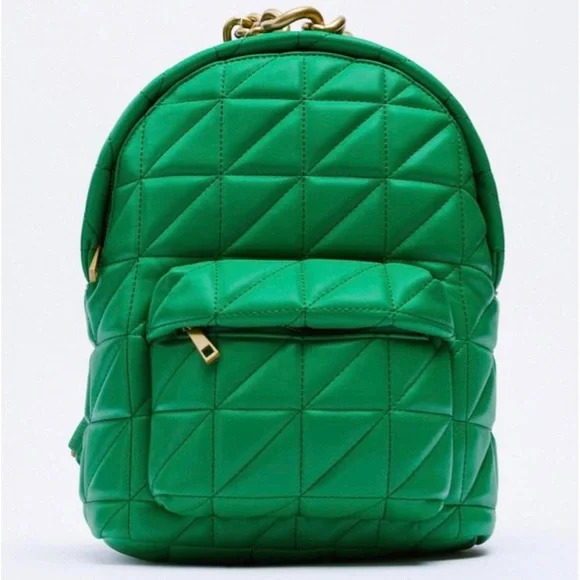 Zara | Bags | Zara Emerald Green Backpack | Poshmark display picture 3